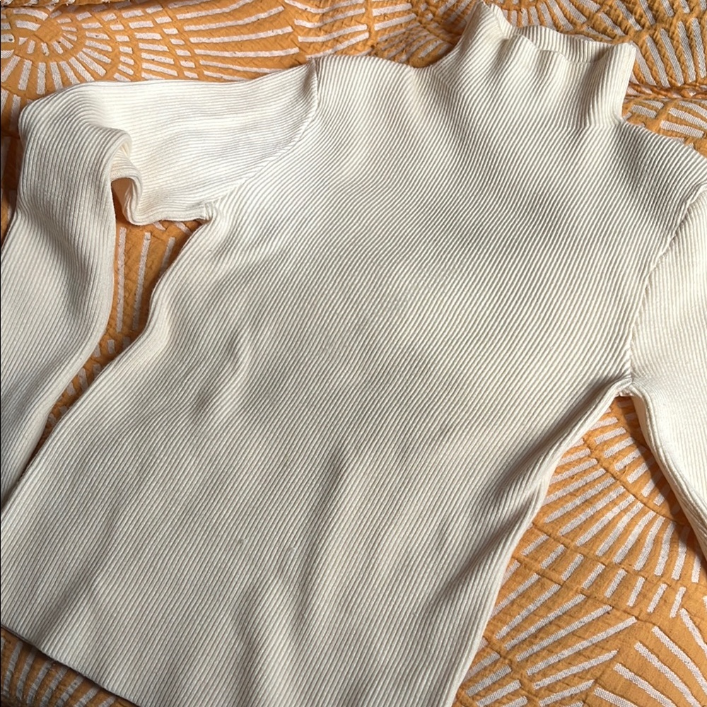 Crescent Cream Ribbed Turtleneck